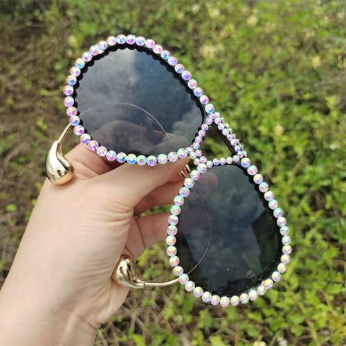 willochra Oversized Pilot Sunglasses for Women With Earring Trendy Large Big Rhinestone Designer 2025 Ladies Shades4