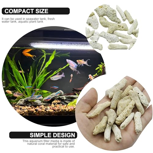 Image of Crushed Coral for Aquarium with Filter Media Bags, Crushed Coral for Freshwater Aquarium Reusable Coral Filter for Fish Tank