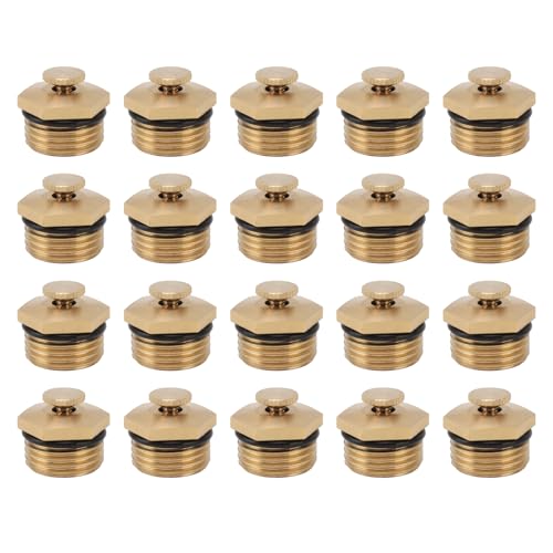 Lybunair 20PCS Adjustable 1/2 Inch Brass Misting Nozzles for Lawn Garden Dust Removal and Cooling Atomizers