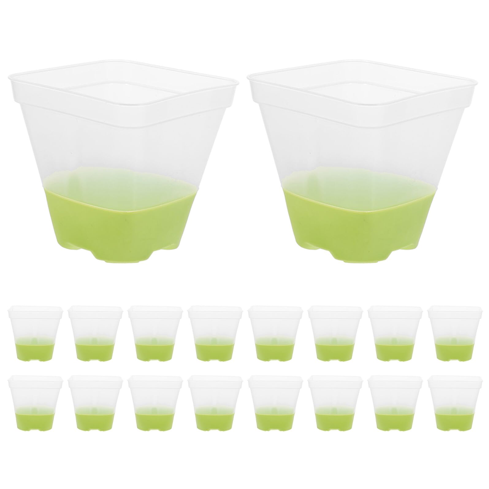 VALICLUD 18 Godets Carrés Transparents en Silicone Souple avec Drainage – Pots de Pépinière Réutilisables 76 CM pour Semis en Serrage Herbes Aromatiques et Plantes Succulentes