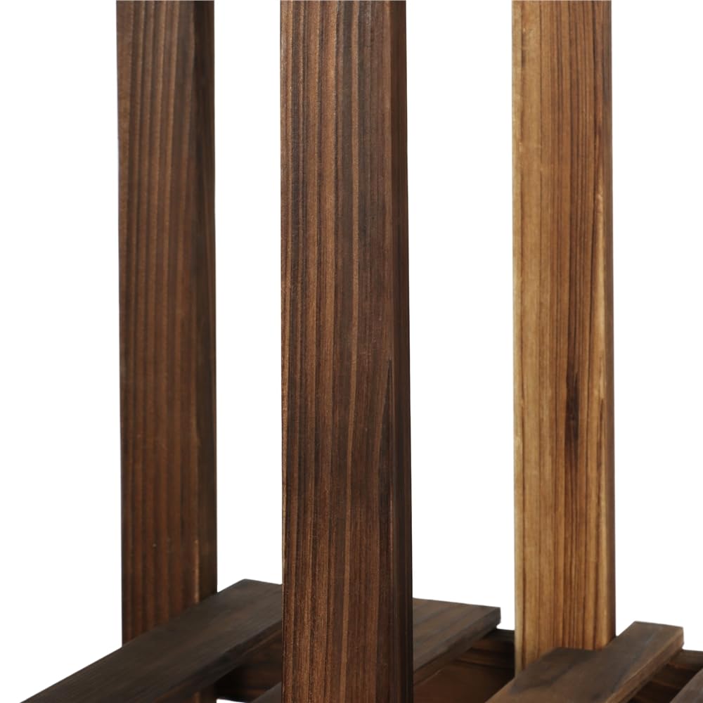 Yaheetech Soporte para Plantas con Ruedas Desmontable Estanteria Madera Abeto para Plantas Soporte para Macetas para Interior y Exterior 124x33x120cm