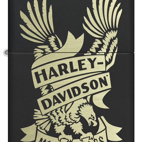 Encendedor de Bolsillo Zippo Harley-Davidson Eagle Negro miniatura 2