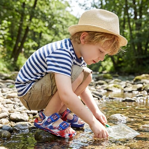 Image of ChayChax Toddler Boys Girls Double Buckle Sandals Children's Adjustable Back Strap Water Sandal