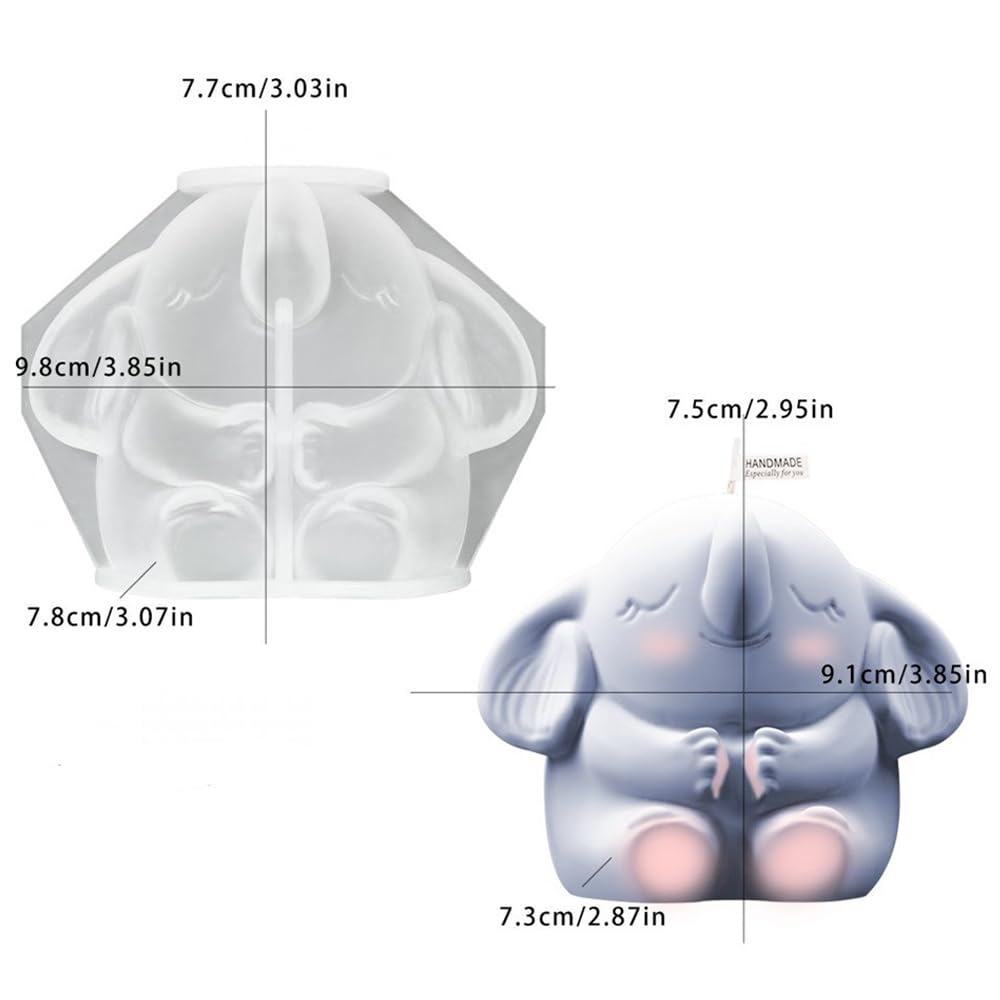 Stampo in Silicone Elefante 3D Riutilizzabile, Stampo per Cioccolato e Dolci a Forma di Elefante, per Torta, Mousse, Glassa, Resina Epossidica, Candele & Sapone, Fai da Te e Hobby Creativi