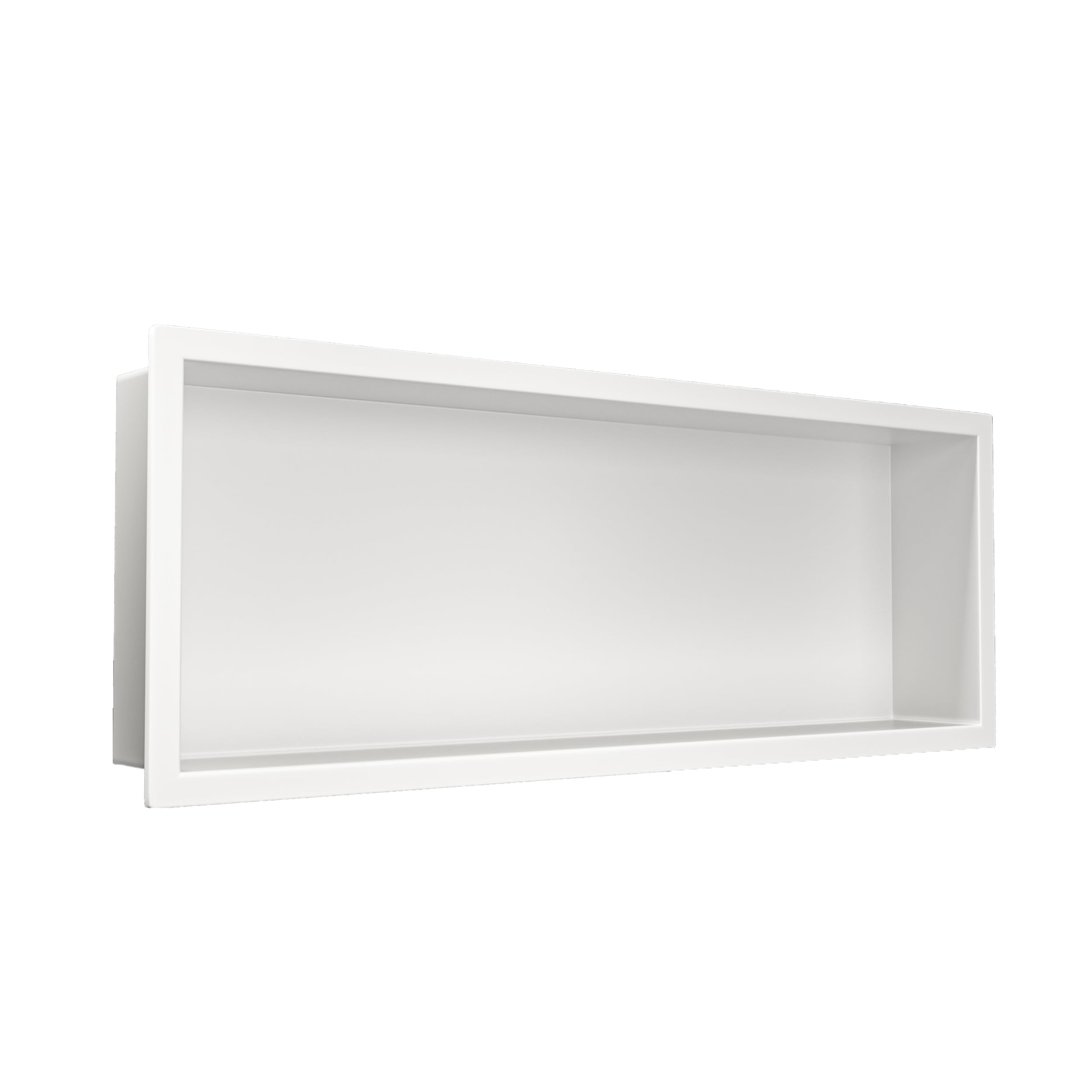Wall-Box One Duschnische 60 x 20 x 10 cm, Edelstahl AISI 304, Weiß | Edelstahl AISI 304, Rahmen 18,7 mm, 1 % Gefälle, 100 % wasserdicht, 10 J. + 2 J. Beschichtung