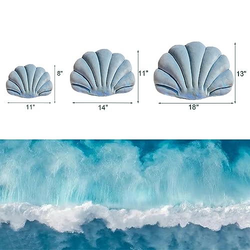 Yrxrus SMALL LIGHT BLUE SHELL Shell Throw Pillows, Light Blue Shell Shaped Pillow thumb #2