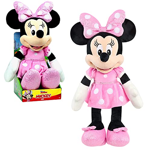 Disney Junior Mickey Mouse Large 19-inch Plush Minnie Mouse, Stuffed Animals, Pretend Play