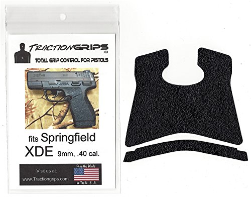 Tractiongrips Rubber Grip Tape Overlay for Springfield XDE 9mm, .40 Caliber Pistols (Black)