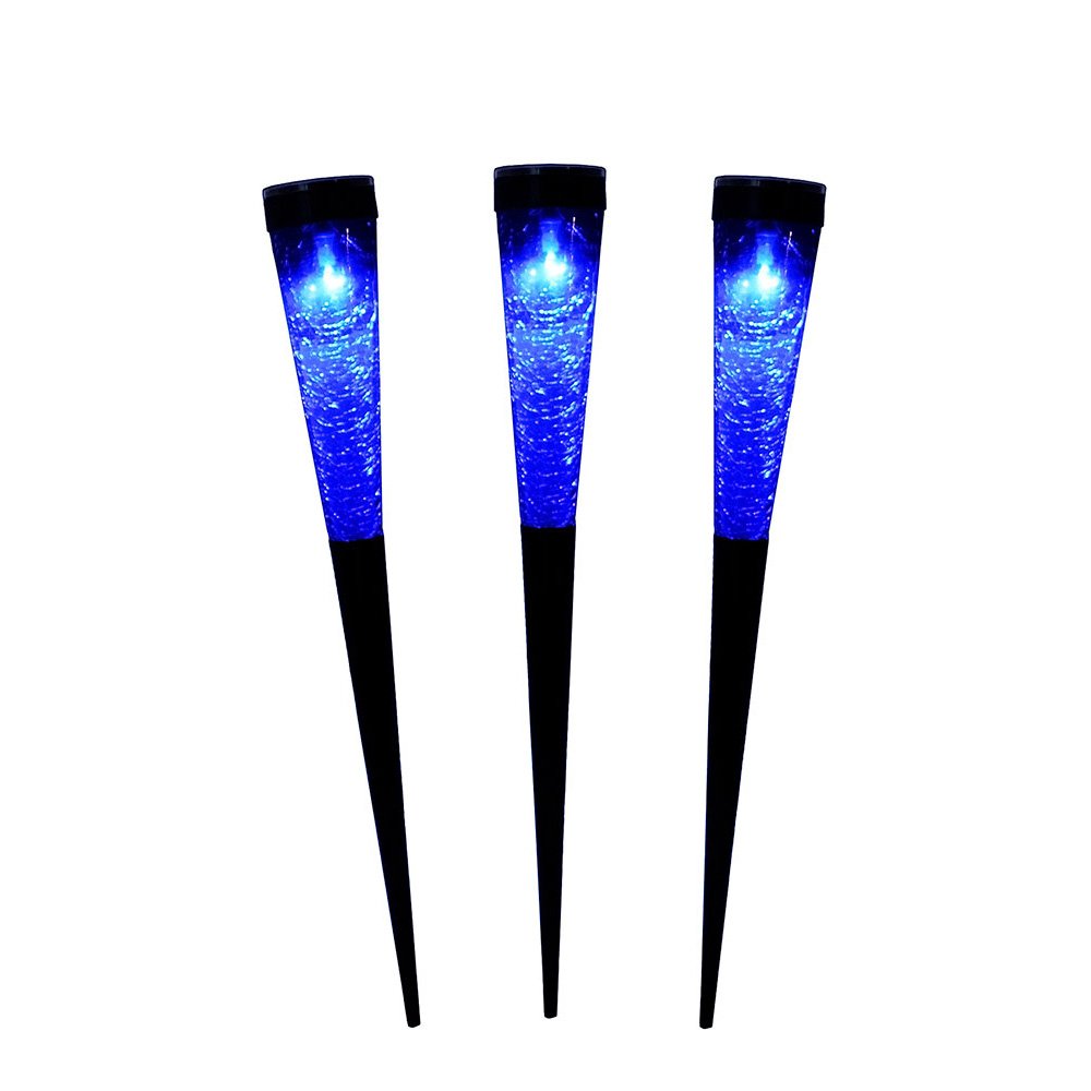 Achla Designs Solar Sparkle Cone Garden Path Lights-3 pack, Dark Blue