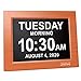 American Lifetime 【New 2025】 Dementia Clock Large Digital Clock for Seniors, Alzeimer Clock Large Display with Custom Alarms, Clock with Day & Date for Elderly, Digital Calendar Brown Wood
