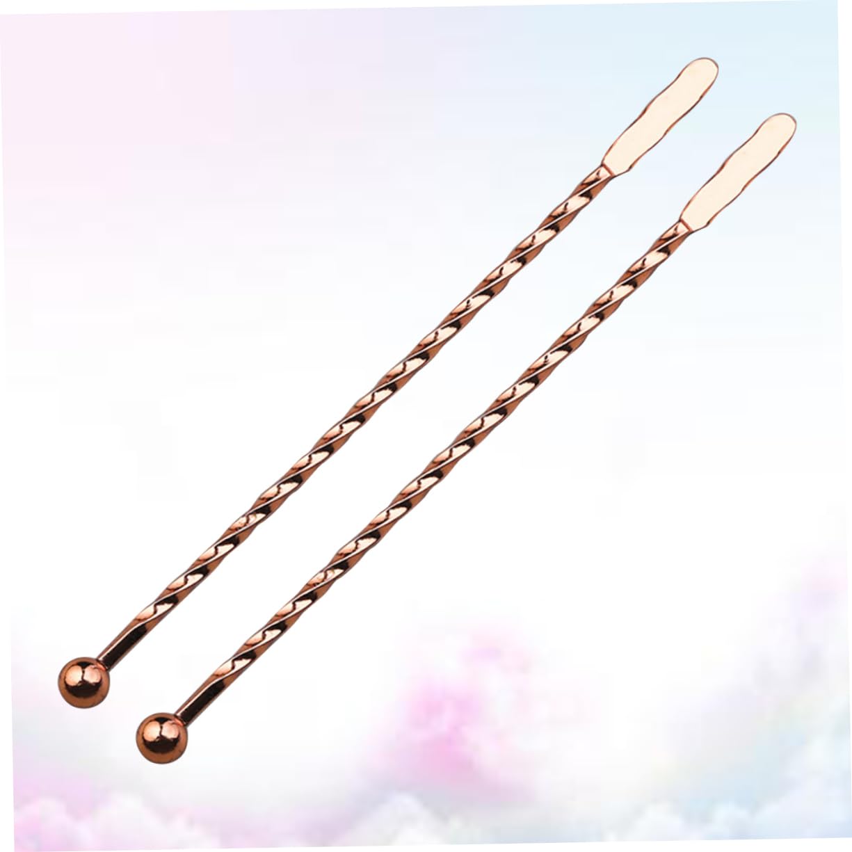 Luxshiny 304 Stainless Steel Cocktail Sticks Drink Stirrer Bar Muddler Threaded Stirring Rod Set