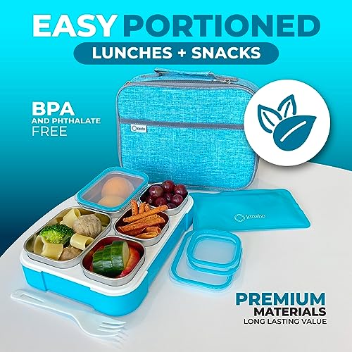 Lonchera Bento de acero inoxidable para niños con bolsa de almuerzo, bolsa de hielo para niños y adultos, cajas de almuerzo escolar a prueba de fugas, recipientes de alimentos para guardería, caja de - Vista 4