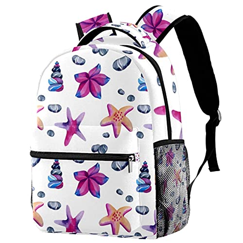 Sac à dos d'écolier ordinateur 14" protégez votre PC avec le motif étoiles de mer