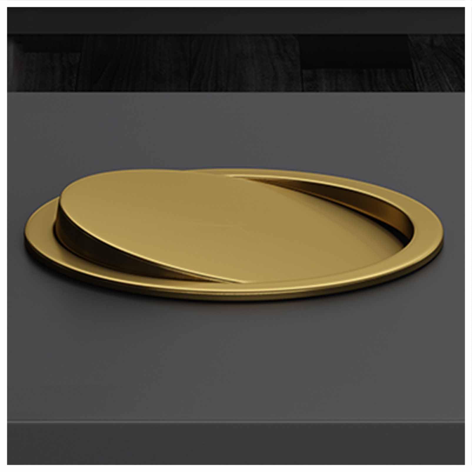 Stainless Steel Built-in Trash Can Lid for Kitchen Countertop - Hidden Waste Grommet with Swing Flap devise - 1pc(Gold,290mm)