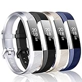 ZEROFIRE Bands Compatible with Fitbit Alta HR and Fitbit Alta (4 Pack), Replacement Sport Wristbands with Secure Metal Buckle for Fitbit Alta/Fitbit Alta HR/Fitbit Ace, Small Large