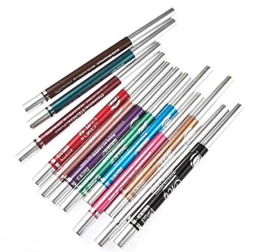 Chargenyang 12 PCS Colorful Eyebrow Pencil Eyeliner Eyebrow Lip Liner Pencil Pen Makeup Cosmetic Set Kit Tool - Image 7