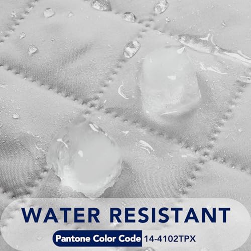 Image of PureFit Reversible Quilted Sofa Cover, Water Resistant Slipcover Furniture Protector, Washable Couch Cover with Non Slip and Elastic Straps for Kids, Dogs, Pets (Sofa, Light Gray /Light Gray)