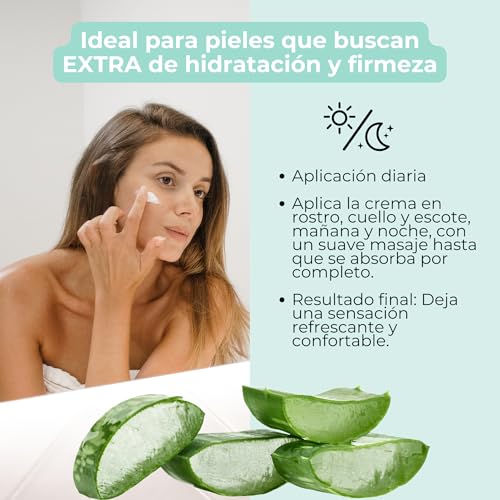 Miniatura 4 de Babaria - Crema Hidratante Facial Mujer 24h | Crema Facial Hidratante Vegana con Aloe Vera 100% Puro y Vitamina E | Antiarrugas, Antiedad y Regeneradora | 50 ml
