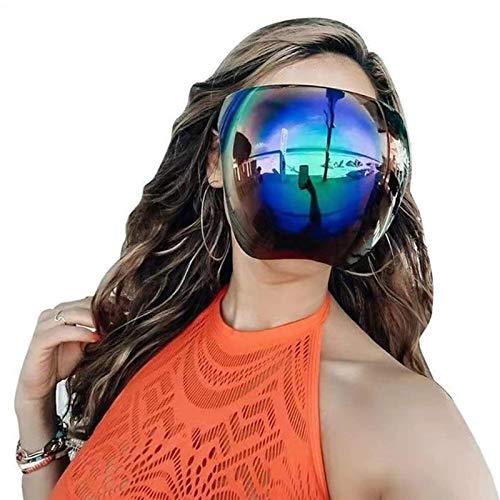 vvovvug Oversized Huge Big Mask Shield Full Face Polarized Large Mirror Sunglasses