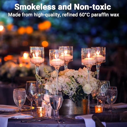 LFBEST 32 Stück Schwimmkerzen Weiss, Kerzen Schwimmende, Rauchfreie Schwimmende Kerzen, Wasserkerzen für Valentinstag, Hochzeiten, Verlobungsfeiern und Weihnachtsdekorationen