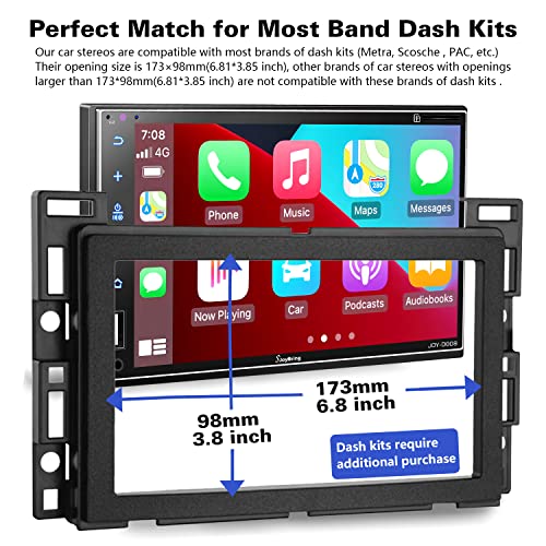 Double Din Car Stereo Compatible With Apple Carplay, 7 Inch Full Hd Capacitive Touchscreen - Bluetooth, Mirror Link, Backup Camera, Steering Wheel, Subwoofer, Usb/Sd Port, A/V Input, Fm/Am Car Radio #TOP5