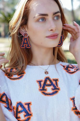 Football Earrings Game Day Sports Dangle Earrings Football Team Mom T A U G Letter Beaded Earring Jewelry Accessories Football Party Favors4