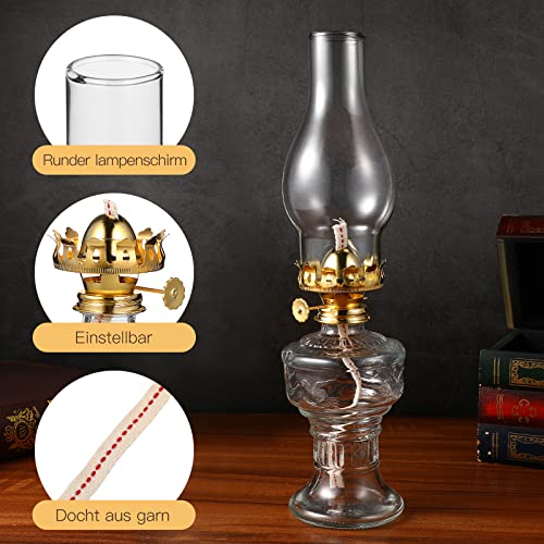 Miniatura 5 de Osaladi Lámpara De Petróleo De Cristal: Lámpara De Cristal De Vela De Con Base Transparente, Lámpara De Emergencia Para El Hogar, Boda, Dormitorio, Decoración Del Hogar