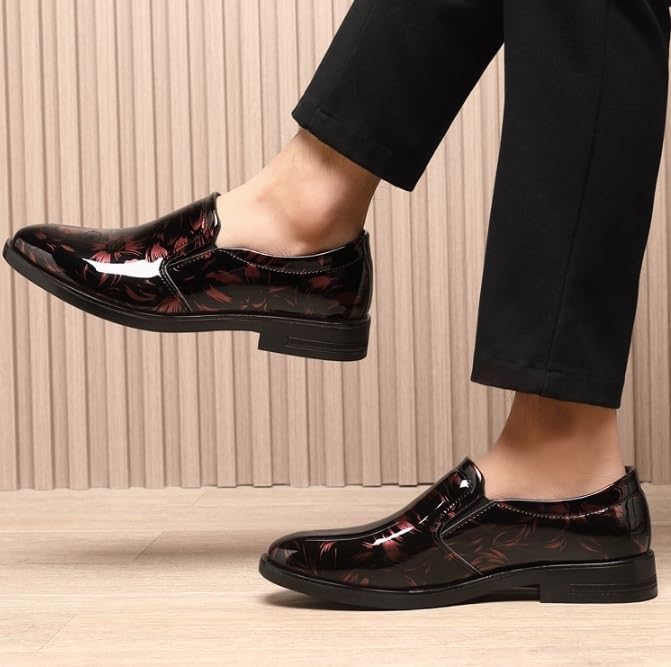 Men's Patent Leather Loafers Dress Shoes Comfort Low-top Slip On Business Formal Shoes Casual Shoes for Wedding Dating Work4