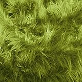 Faux Fake Fur Long Pile Luxury Shaggy Square Patches/Craft, Sewing, Cosplay, Costume, Decorations/Sold by Piece (Olive Green, 10' X 10')