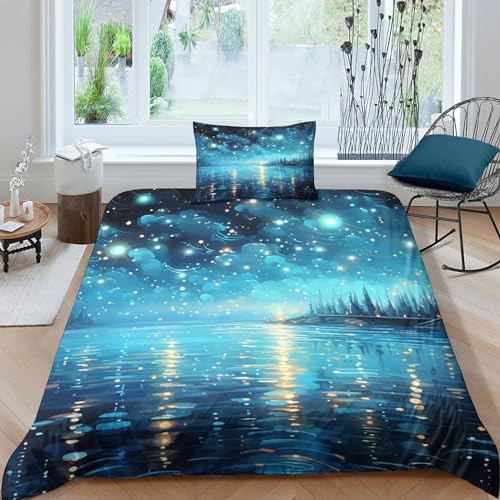 Housses de couettes microfibre single IOFEER Starlight coton multicolore 135x200