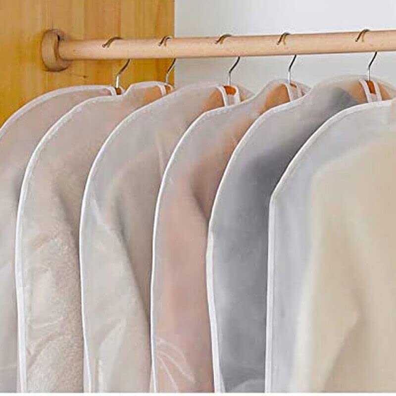 5 Pcs Travel Suit Dress Garment Bags Storage Transparent Cover Set Full Zipper Clothes Organizer