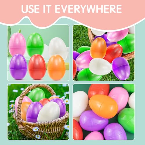 AUFIKR 6-Farbe 2.5 Ostereier für die Füllung behandelt, Ostern Thema Party Gunst, Ostereier jagen, Korb Stuffers Füller, Klassenzimmer Preis (24, Mehrfarbig)