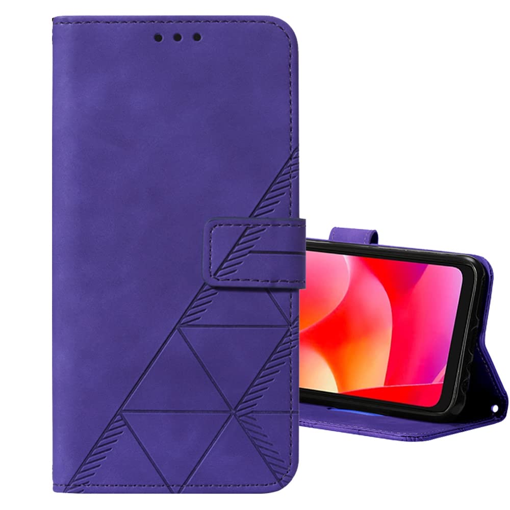 COTDINFOR Compatible with iPod Touch 7 Custodia Flip, Pelle Stile Business Chiusura Magnetica Titolare della carta Stand Portafoglio Cover per iPod Touch 5/6 Case Business Style Purple YBS