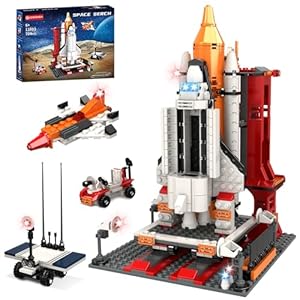 704 PCS Space Shuttle Exploration Rocket Launch Center Block Set, 4-in-1 STEM Aerospace Rocket Building Block Toys for Boys and Girls Ages 6 7 8 9 10 11 12, Ideal for Holidays and Parties
