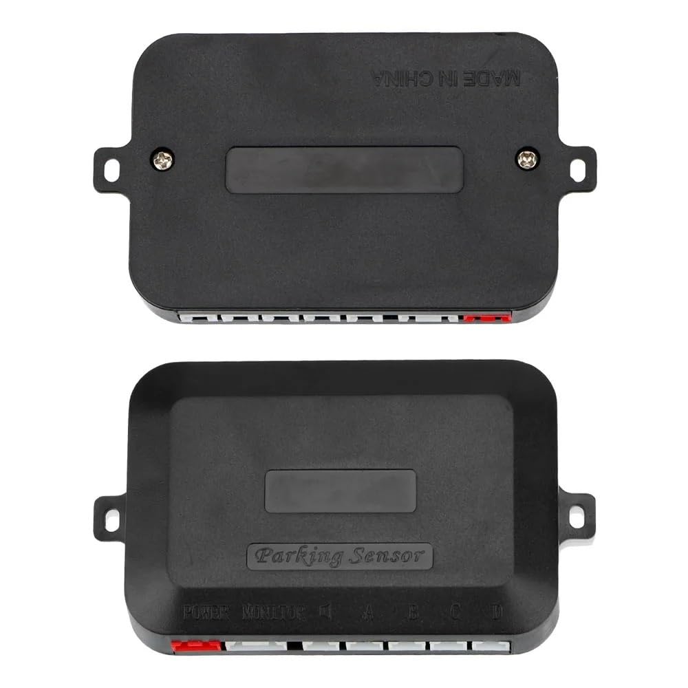 sensores Aparcamiento PDC Kit de Control Distancia de estacionamiento Parktronic PDC para Coche, 4 sensores monitoreo de Marcha atrás Sonido, Radar, Recul(Black)