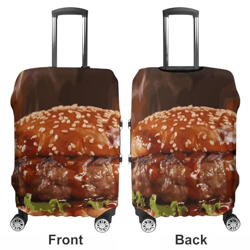 Hamburger Steak Fast Food Luggage Cover, Washable Elastic Suitcase Cover Protector Fit 18-32 Inch Luggage3