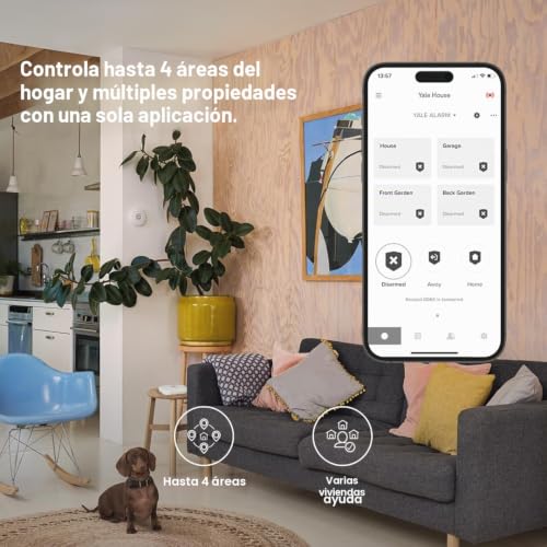 Kit de alarma inteligente Yale de 5 piezas sin suscripción para control de 4 áreas 7