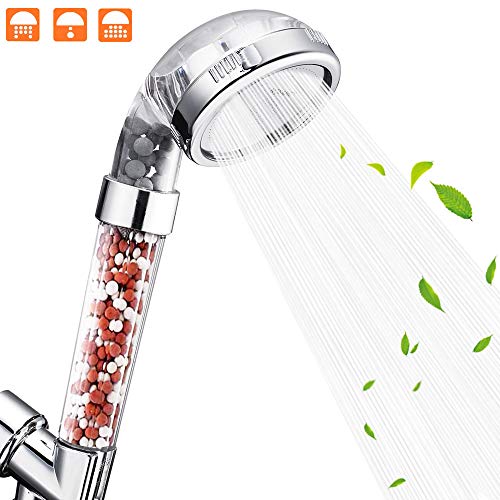 Nosame Shower Head, Filter Filtration High Pressure Water Saving 3 Mode Function Spray Handheld Showerheads for Dry Skin & Hair - Thumbnail 7