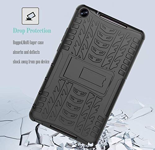 Image of Hybrid Back Cover Case with Kickstand Wheel Pattern for Huawei MediaPad M5 Lite 8 inch 2019 Release - Black