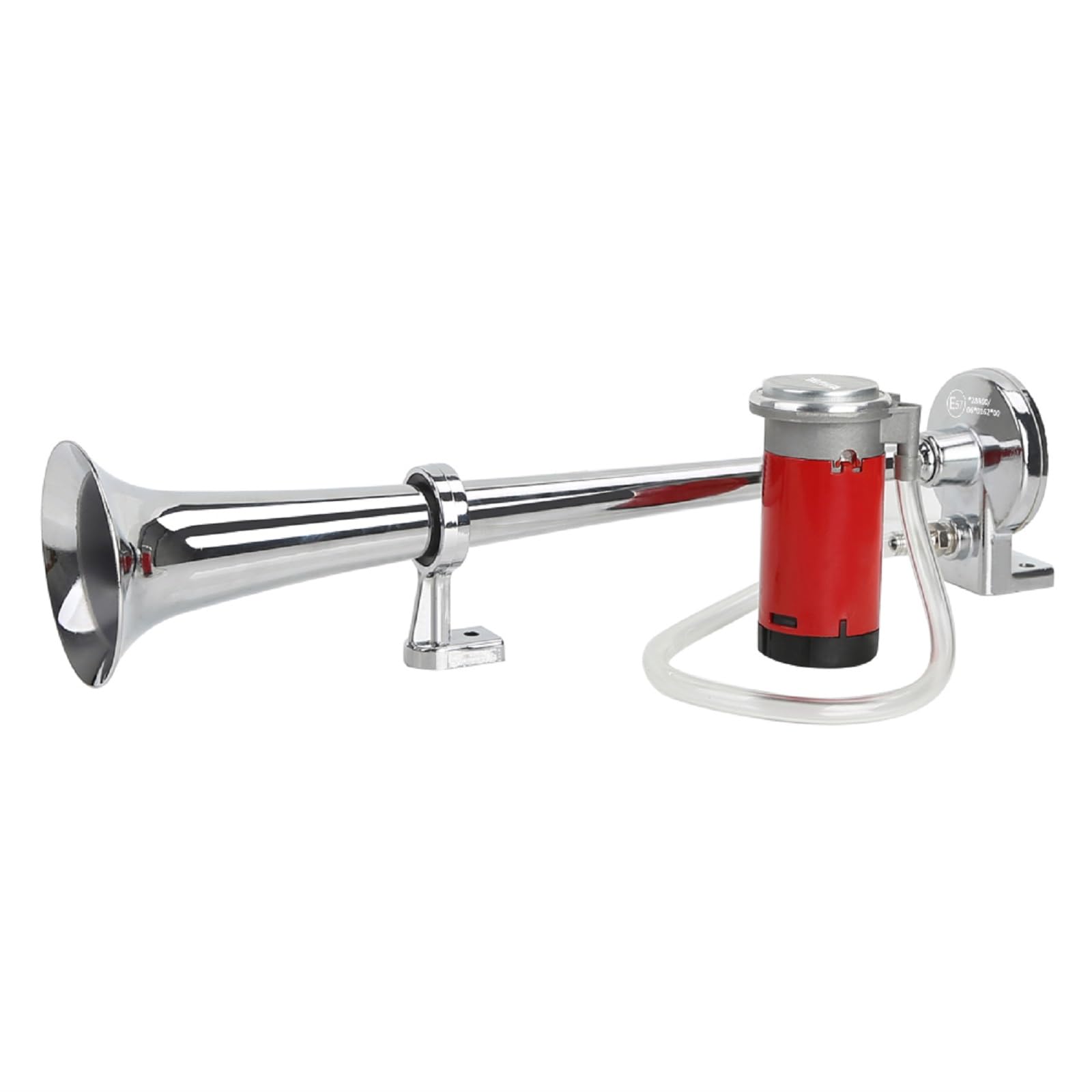 Rupse Klaxon Camion 12v Blanc Zinc Tube 450mm Longueur Trompette Tracteur Corne 150db 12V Haut Parleur de Voiture Camions Motos et SUV (Argent)