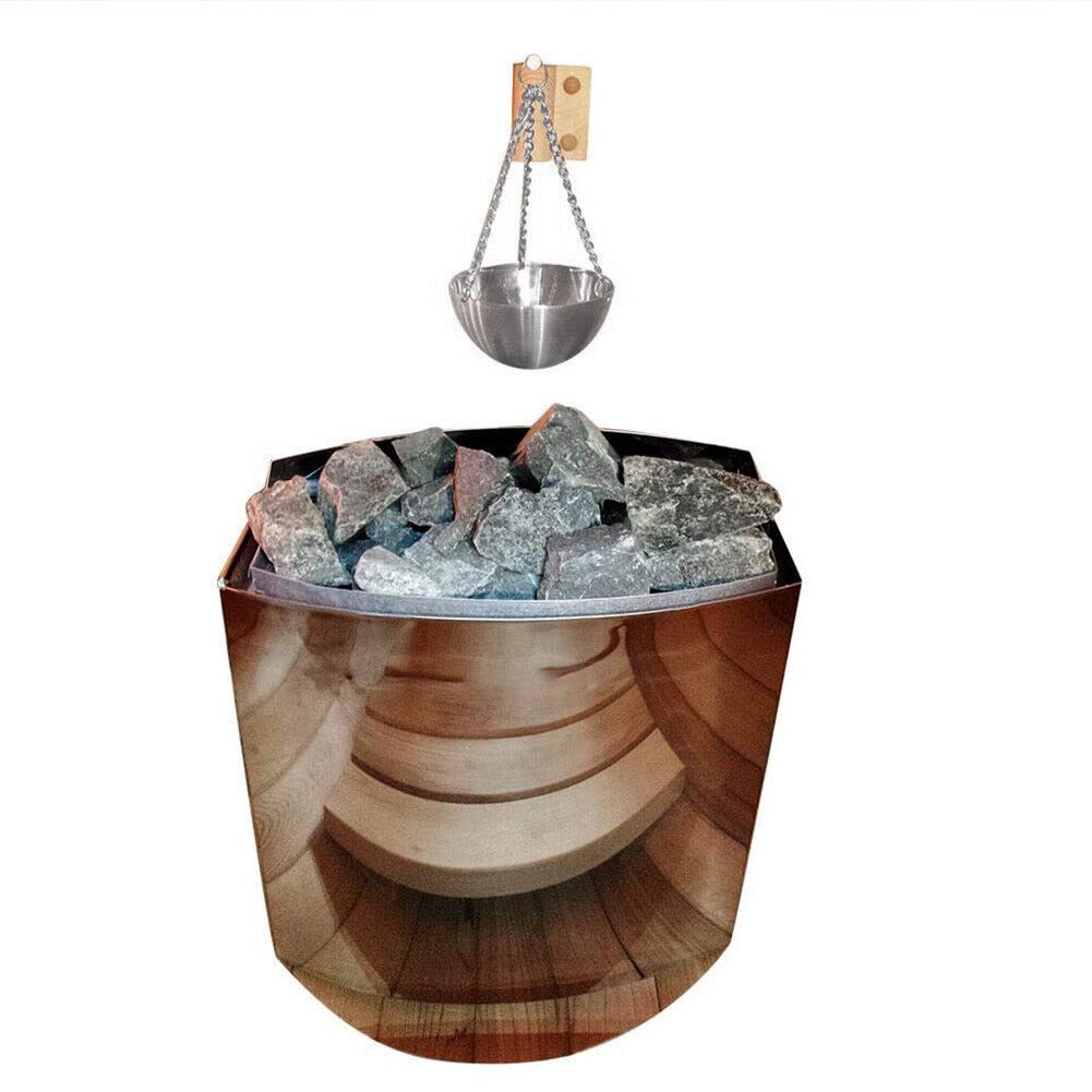 Litake Brightly Sauna Bowl, Stainless Steel Sauna Oil Cup With Wooden Block Wall Mounted Sauna Oil Bowl For Dry Steaming Room Sauna Room Sauna Specific Aromatherapy Bowl I4371822038
