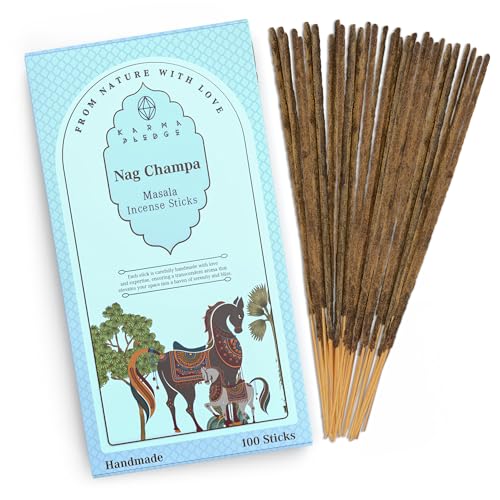 Incense-Sticks-Nag-Champa-Incense-Pack-of-100-Stick-Hand-Rolled-Aromatic-Masala-Made-with-Natural-Ingredients-45-60-Minute-Burn-Time-Best-for-Home-Fragrance-Meditation-Yoga-Spiritual-Healing Incense Sticks Nag Champa Incense Pack of 100 Stick Hand Rolled Aromatic Masala Made with Natural Ingredients 45 60 Minute Burn Time Best for Home Fragrance Meditation Yoga Spiritual Healing