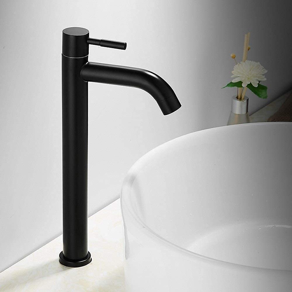 grifos, alargar Doblar Girar el Grifo Pared de Cobre hacia Fuera Sola fregona fría Grifo de la Piscina Salpicaduras del hogar Apertura rápida Grifo de Agua de Doble Junta/Negro Little Surprise