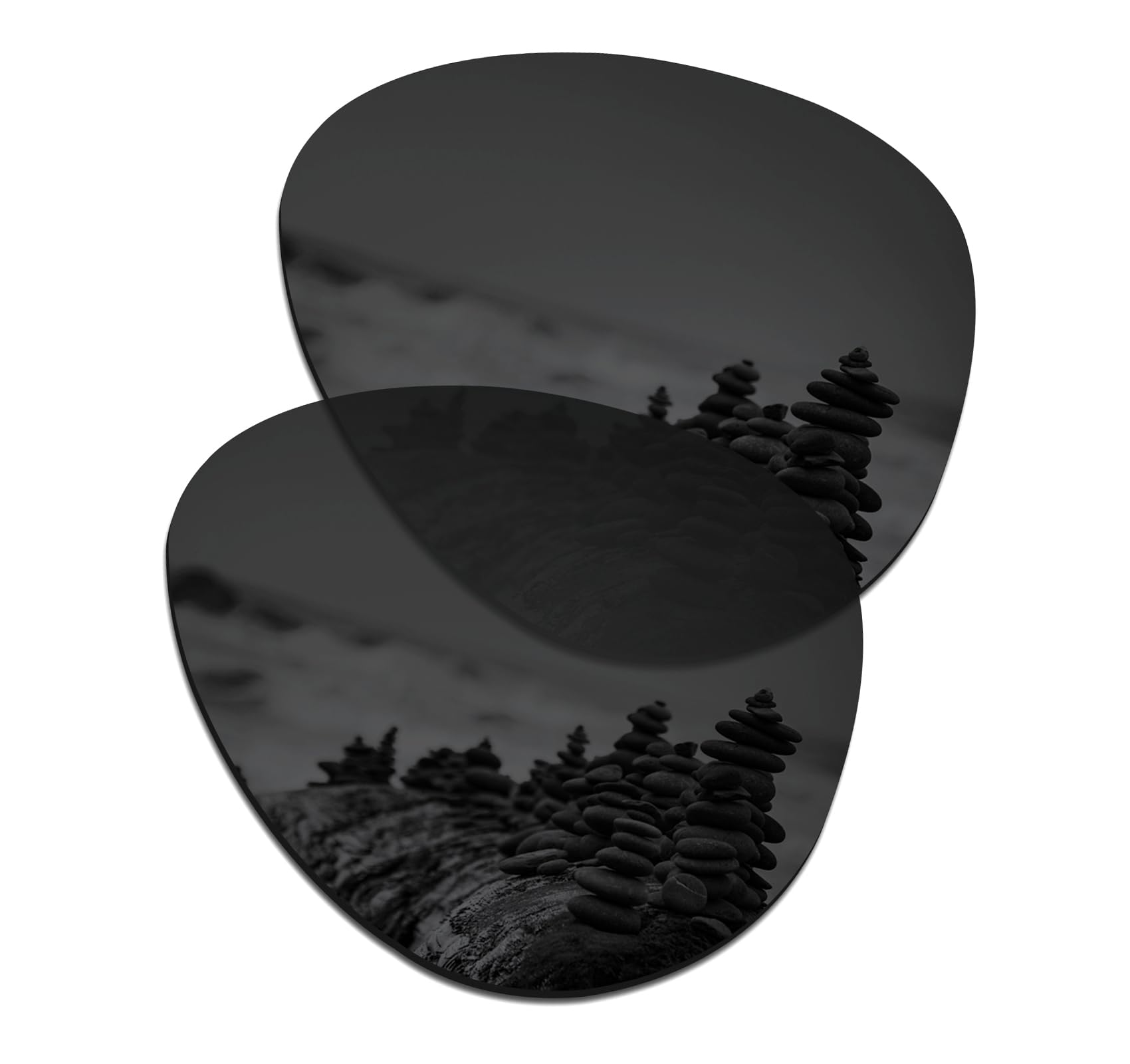 SmartVLT Unisex Stealth Black Replacement Lenses for Ray-Ban Aviator RB3025 58mm Sunglass