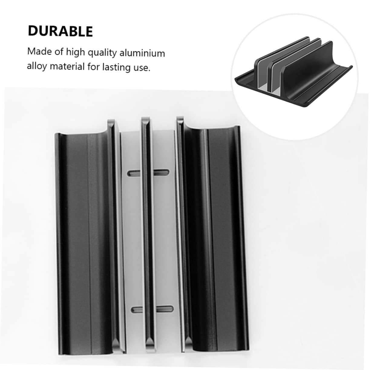 Supporto Verticale per Raffreddamento Nero in Lega di Alluminio Laptop | Installazione e Rimozione Rapide, Mantiene Computer Stabile, Design Antiscivolo