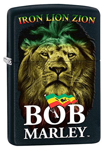 ZIPPO - Bob Marley, Color Image - Black Matte - Essence Briquet Coupe-Vent, Rechargeable, dans Une boîte Cadeau de Haute qualité