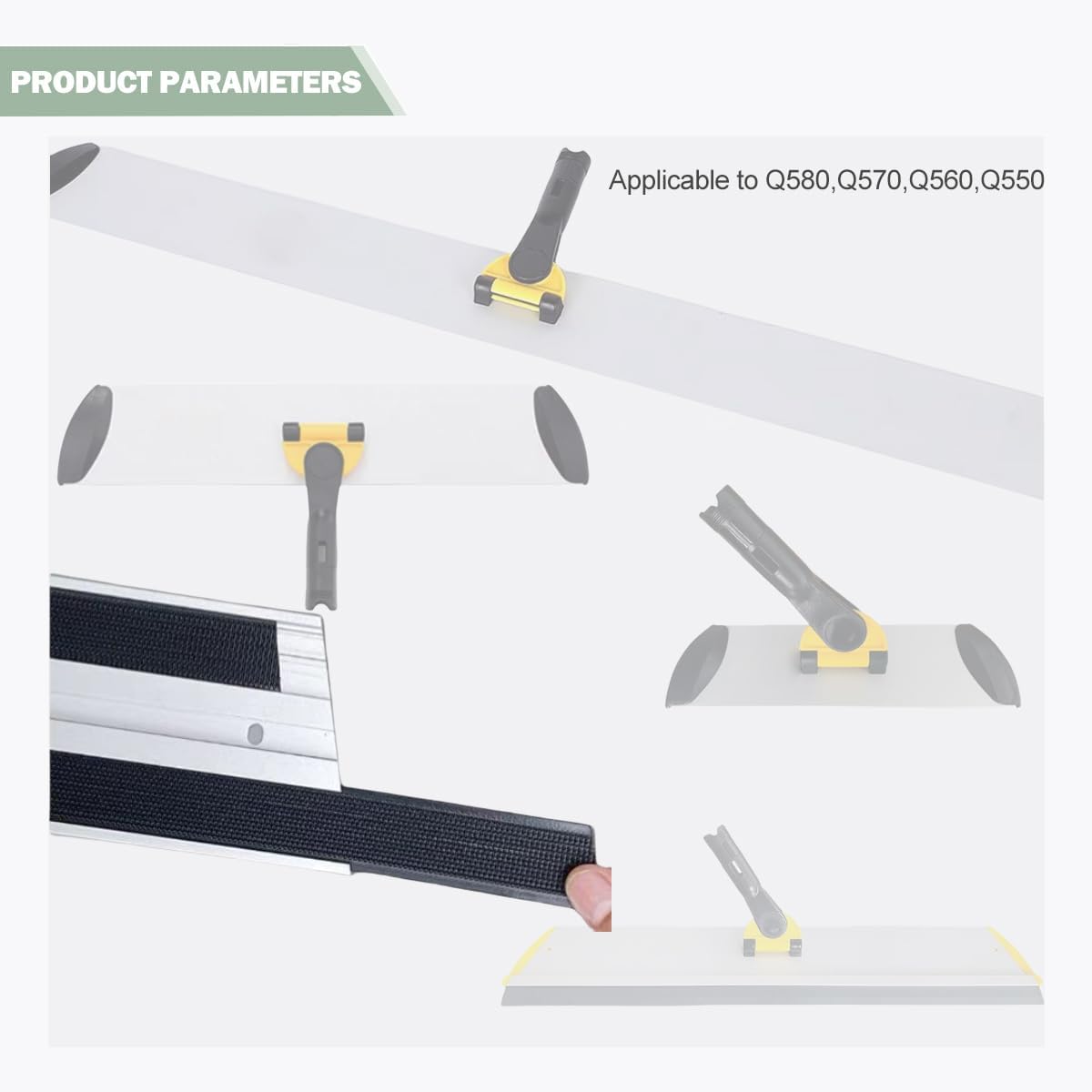 980Inch Hook and Loop Straps Replacement Set to Replace FGQ18000BK00 for Rubbermaid Commercial 18in FGQ56000YL00 Quick Connect Mopping Heads Accessories Replace FGQ5800 35inch FGQ560 570 550