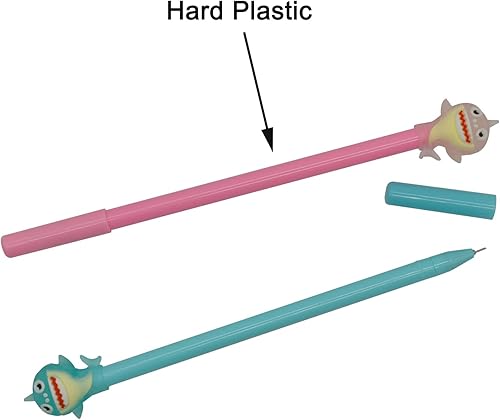 Miniatura 6 de Maydahui 12 bolígrafos de gel de tiburón de dibujos animados, lindos bolígrafos de pez delfín, tinta negra para estudiantes, papelería, suministros