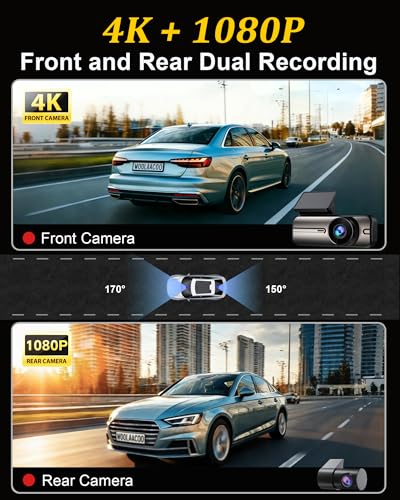 Dash Cam Front and Rear 4K+1080P