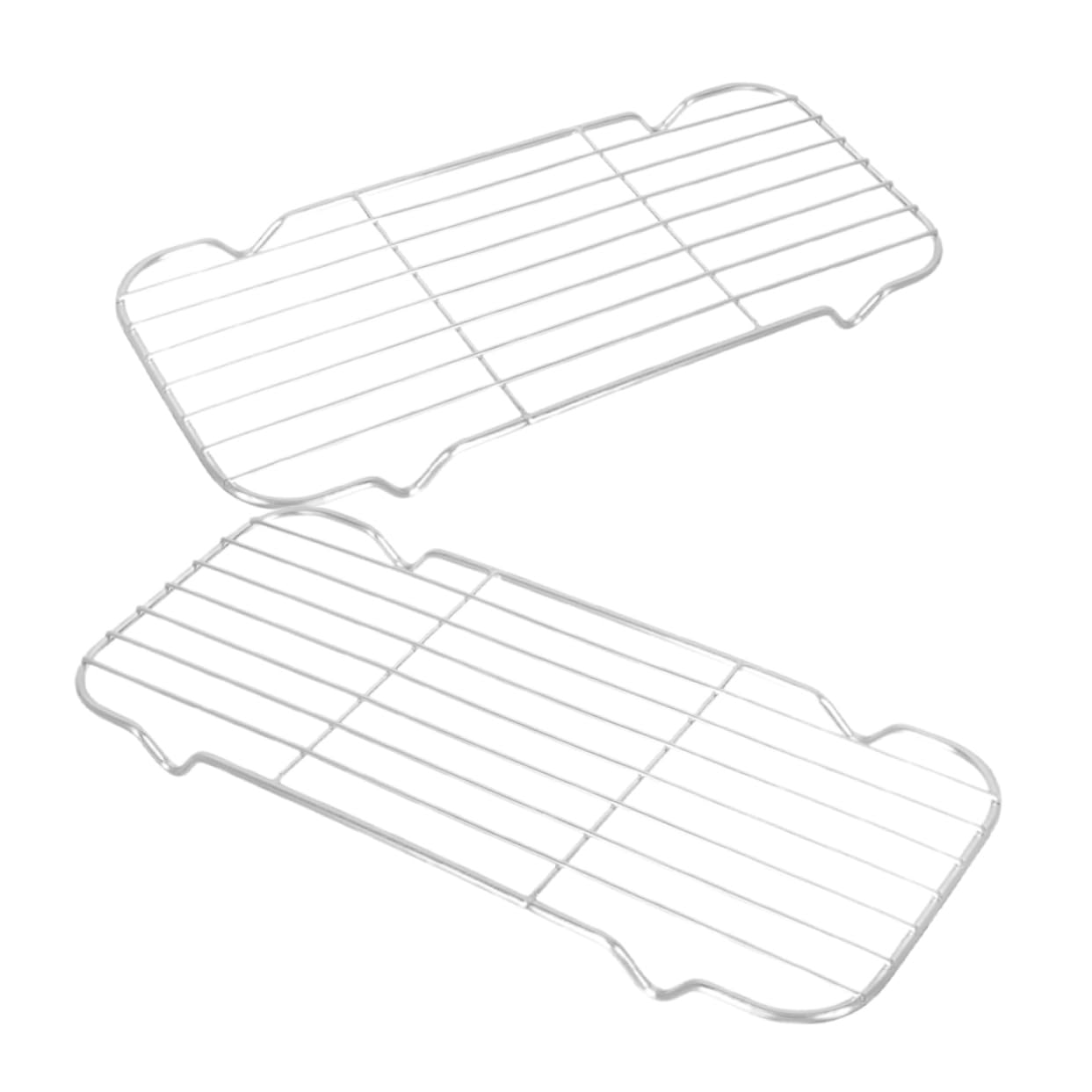 FUNOMOCYA Elevate Your Cooking 2pcs Stainless Steel Cooling Racks for Draining Baking and Roasting Strong Wire Grid Design Healthier Cooking Option